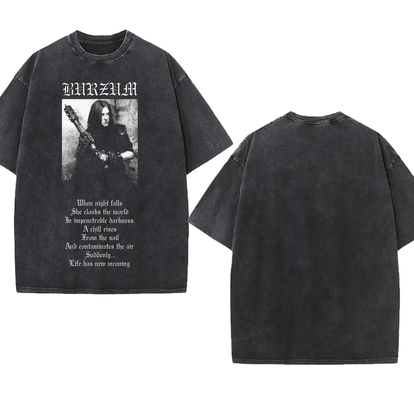 Metal washed T-Shirts Burzum Heavy Graphic Gifts Mens Women T Shirts Vintage Streetwear Tees Short Sleeve