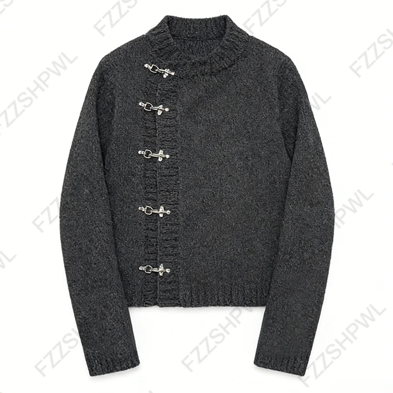 Gothic Harajuku aesthetic unisex jacket Oversized loose casual fashion trendy single-breasted cardigan Y2K aesthetic streetwear