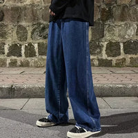 2025 New Streetwear Loose Jeans Men Korean Style Fashion Loose Straight Wide Leg Pants Men's Brand Clothing Black Light Blue - thumbnail 18