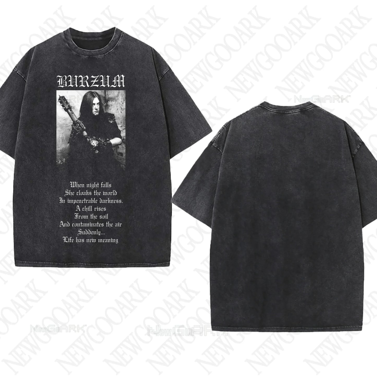 Metal washed T-Shirts Burzum Heavy Graphic Gifts Mens Women T Shirts Vintage Streetwear Tees Short Sleeve