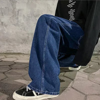 2025 New Streetwear Loose Jeans Men Korean Style Fashion Loose Straight Wide Leg Pants Men's Brand Clothing Black Light Blue - thumbnail 21