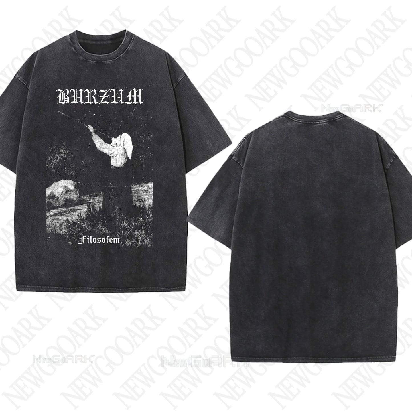 Metal washed T-Shirts Burzum Heavy Graphic Gifts Mens Women T Shirts Vintage Streetwear Tees Short Sleeve