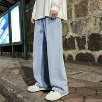 2025 New Streetwear Loose Jeans Men Korean Style Fashion Loose Straight Wide Leg Pants Men's Brand Clothing Black Light Blue - thumbnail 11