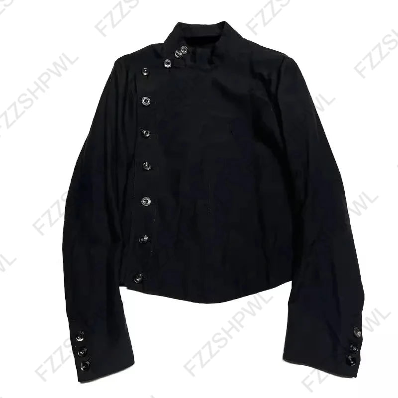 Gothic Harajuku aesthetic unisex jacket Oversized loose casual fashion trendy single-breasted cardigan Y2K aesthetic streetwear