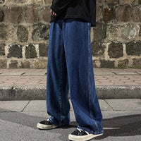 2025 New Streetwear Loose Jeans Men Korean Style Fashion Loose Straight Wide Leg Pants Men's Brand Clothing Black Light Blue - thumbnail 25