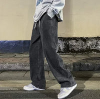 2025 New Streetwear Loose Jeans Men Korean Style Fashion Loose Straight Wide Leg Pants Men's Brand Clothing Black Light Blue - thumbnail 7