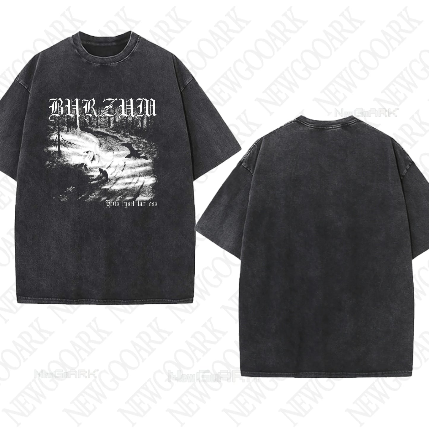 Metal washed T-Shirts Burzum Heavy Graphic Gifts Mens Women T Shirts Vintage Streetwear Tees Short Sleeve