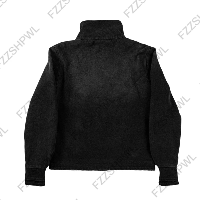 Gothic Harajuku aesthetic unisex jacket Oversized loose casual fashion trendy single-breasted cardigan Y2K aesthetic streetwear