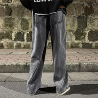 2025 New Streetwear Loose Jeans Men Korean Style Fashion Loose Straight Wide Leg Pants Men's Brand Clothing Black Light Blue - thumbnail 14