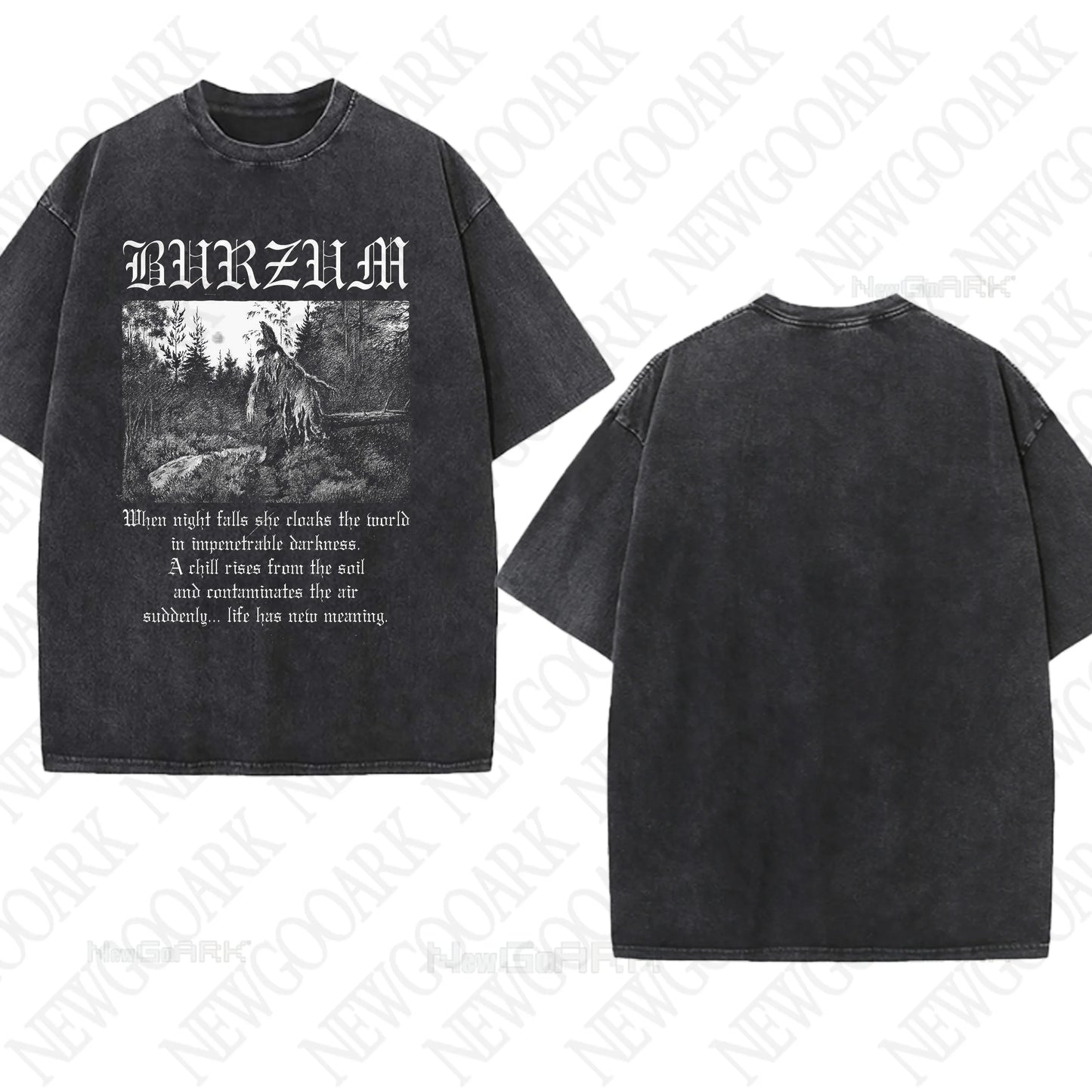 Metal washed T-Shirts Burzum Heavy Graphic Gifts Mens Women T Shirts Vintage Streetwear Tees Short Sleeve